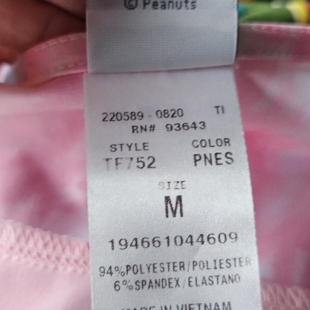 Tie-Dye Snoopy & Charlie Brown V-Neck Scrub Top - Pink Multi - Picture 10 of 10